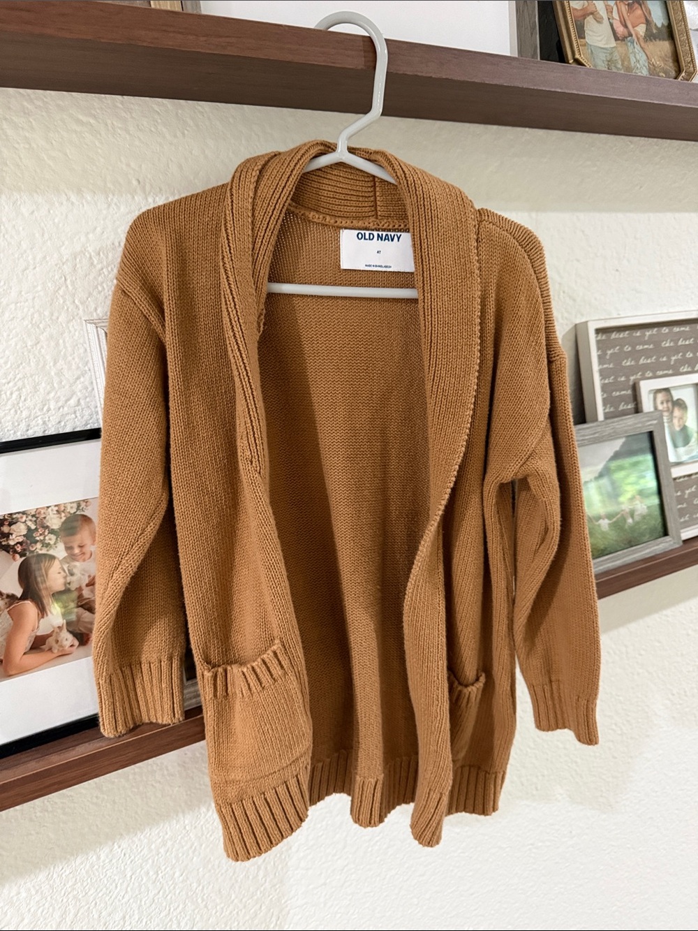 Old Navy Women's Open-Front Caramel Brown Cardigan Sweater